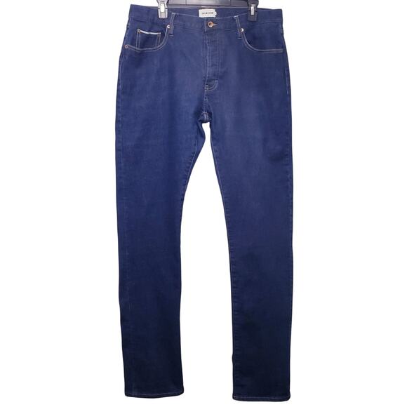 TAYLOR STITCH Democratic Button Fly Selvedge Jeans Med-Dark Blue Men's Size 35W - Picture 1 of 14